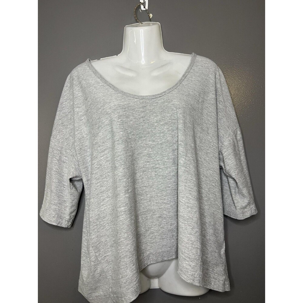 Koto Top Womens M Grey Basic Jersey T Shirt 3/4 Dolman Sleeve Casual Relaxed Fit